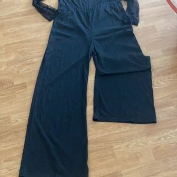 Nextmia Jumpsuit Lace Cut Out Hidden Zipper Elastic Waist Lightweight In… - Picture 5 of 7